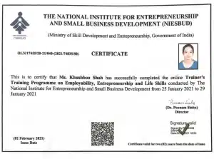 Registered Institute by NIESBUD