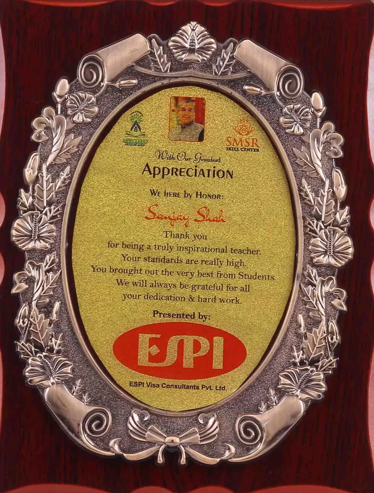 Appreciation by ESPI
